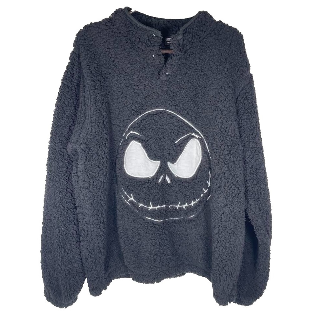 Disney Nightmare Before Christmas Jack Skellington Sherpa Pullover  Large Unisex